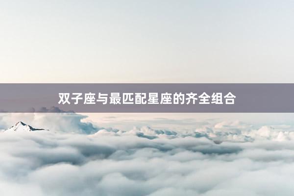 双子座与最匹配星座的齐全组合